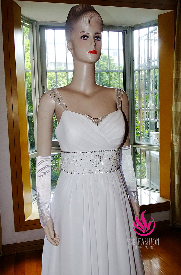 Orifashion HandmadeReal Custom Made Silk Chiffon Wedding dress R